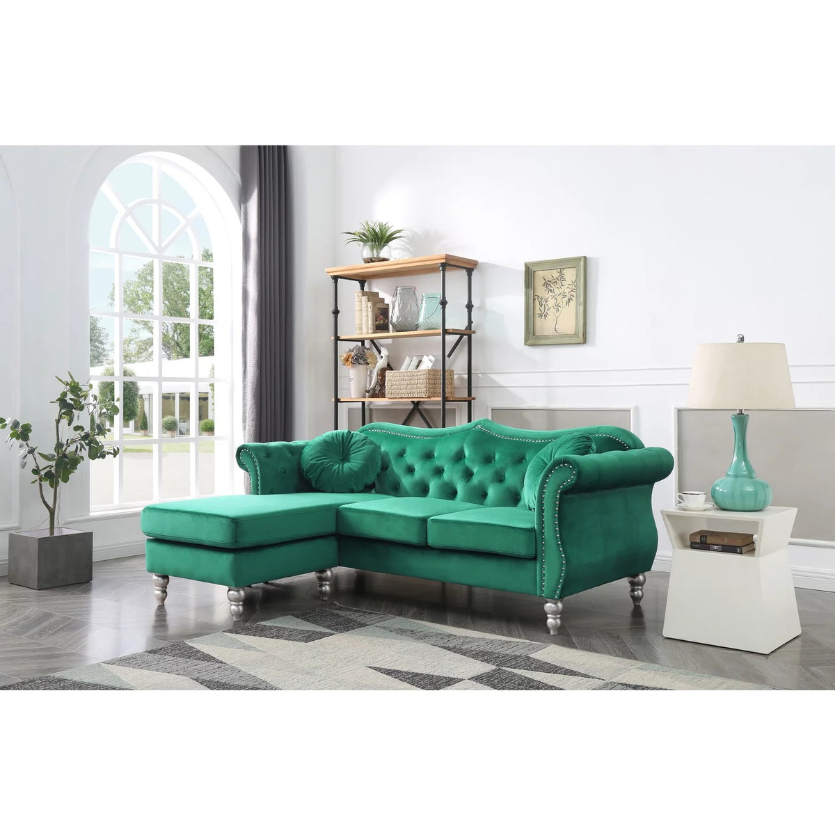 Green Sofa Chaise F6573