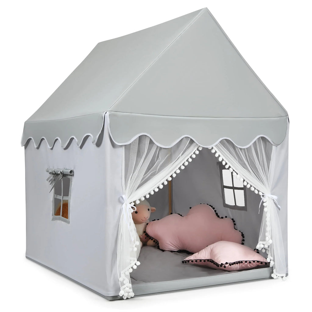 Kids Play Tent Playhouse Castle with Mat Gray T522