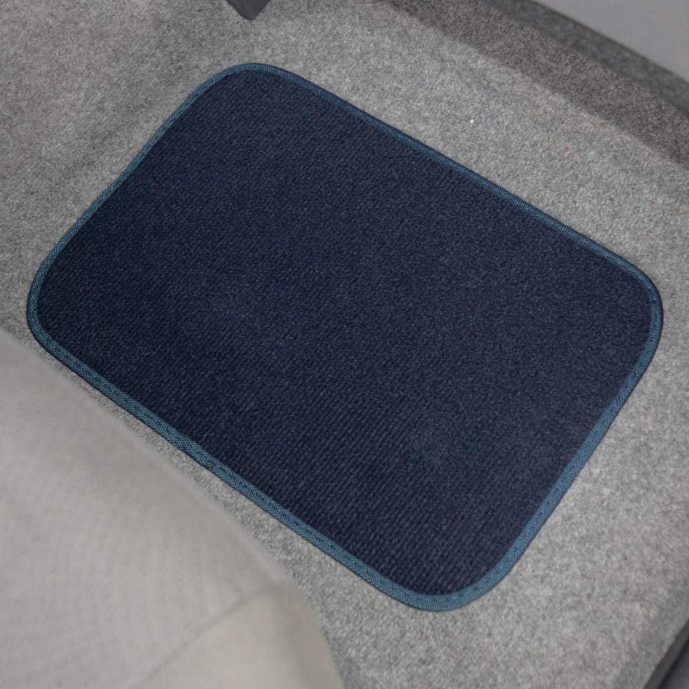 Blue 4PC Set of Carpet Car Floor Mats with Vinyl Heel Pad C92197