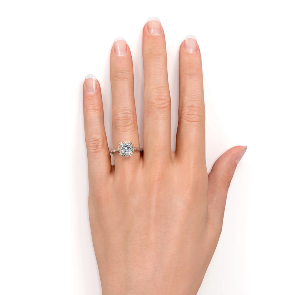 10K Rose Gold Vintage Halo Engagement Ring N975879