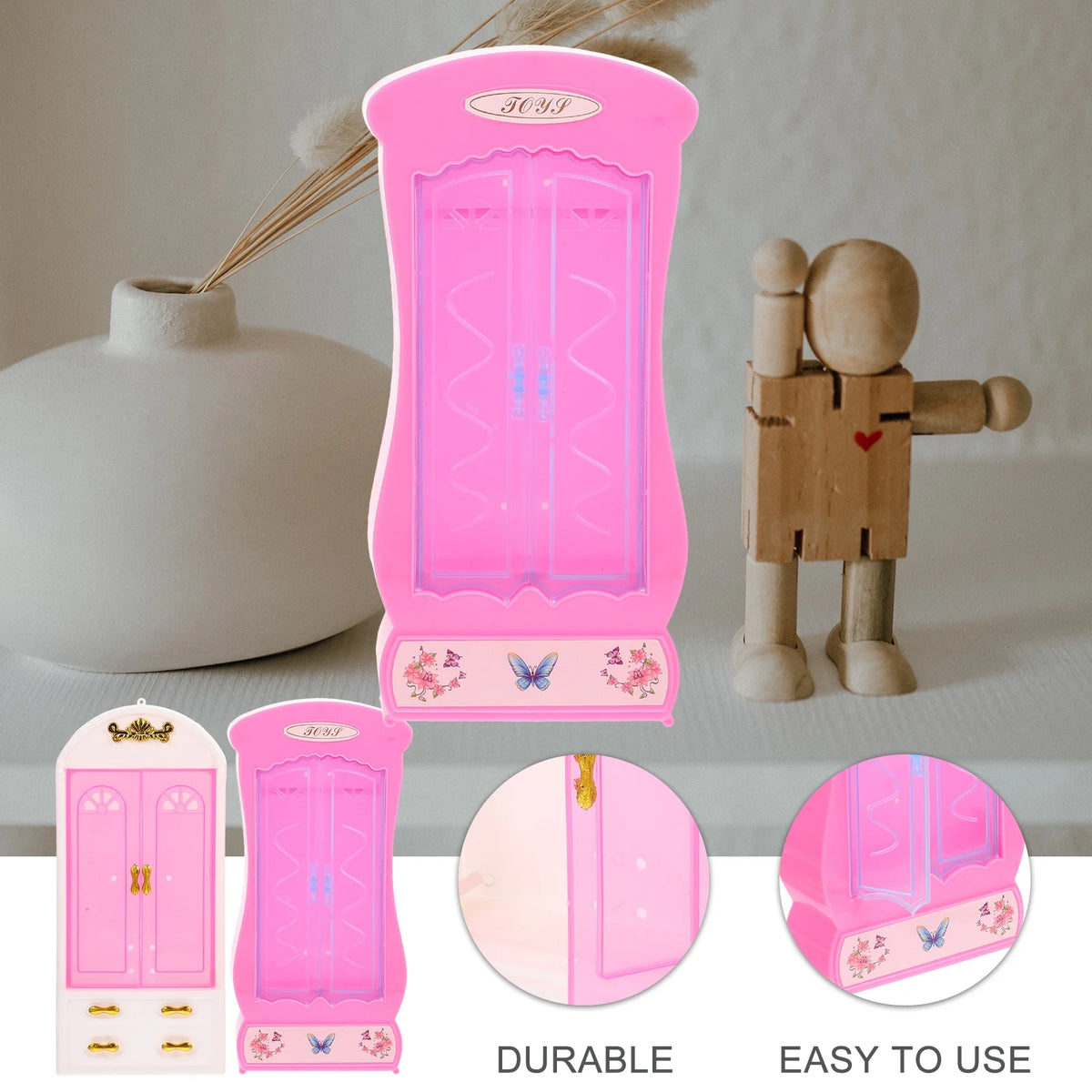 Miniature Doll Wardrobe Closet 2 Pcs K9670