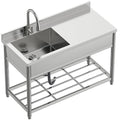 Stainless Steel Single Bowl Commercial Sink with Drainboard E962956