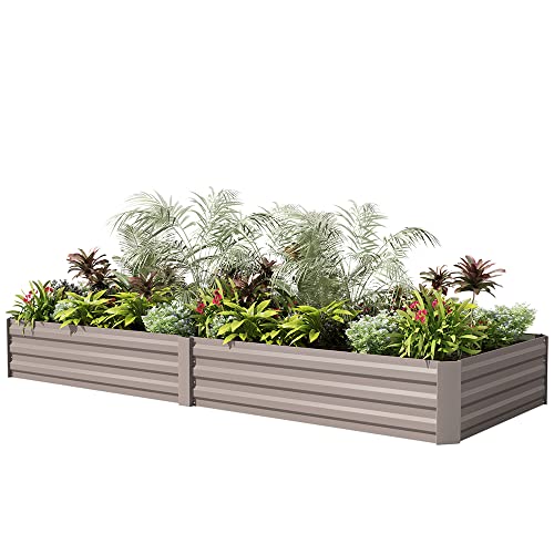 Gray Steel Raised Garden Bed (8x2x1FT) S314642