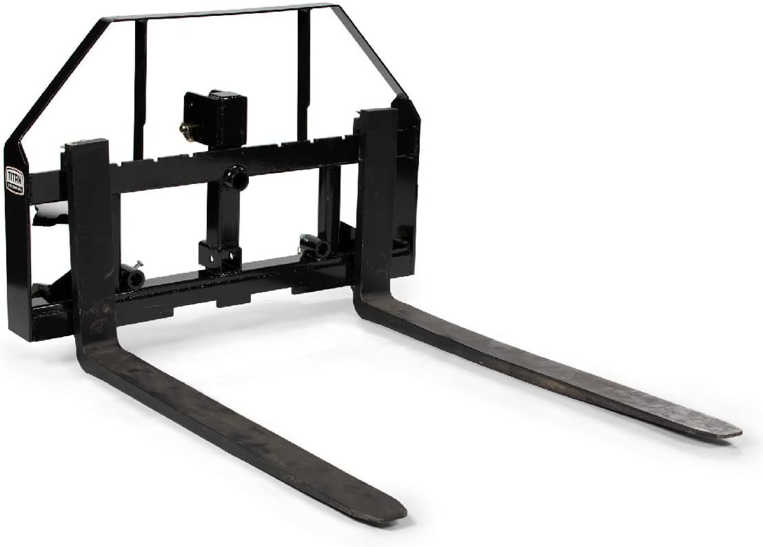 60-in Pallet Fork Hay Frame Attachment with Rack, Receiver Hitch D851509