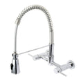 Polished Chrome 2-Handle Wall Mount Pull-Down Kitchen Faucet H508