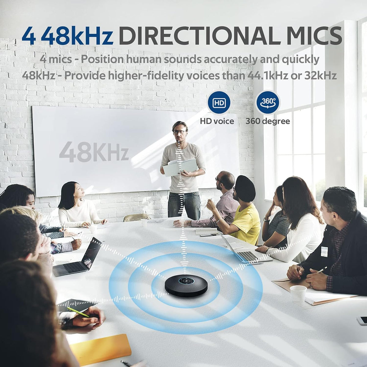 Bluetooth Speakerphone with 4 Directional Mics Z66125