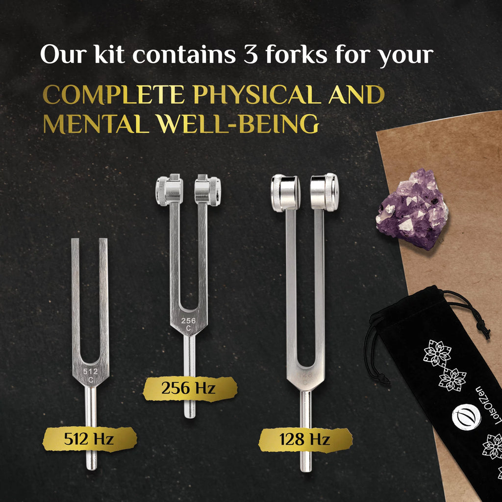 Tuning Forks (128Hz, 256Hz, 512Hz) Body Weighted Tuning Forks V865