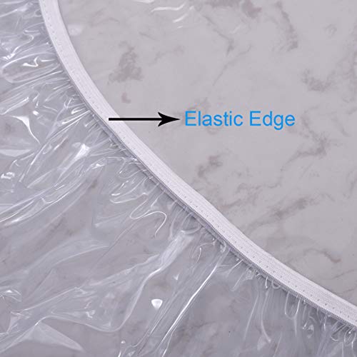 Clear Round Vinyl Fitted Tablecloth W755882