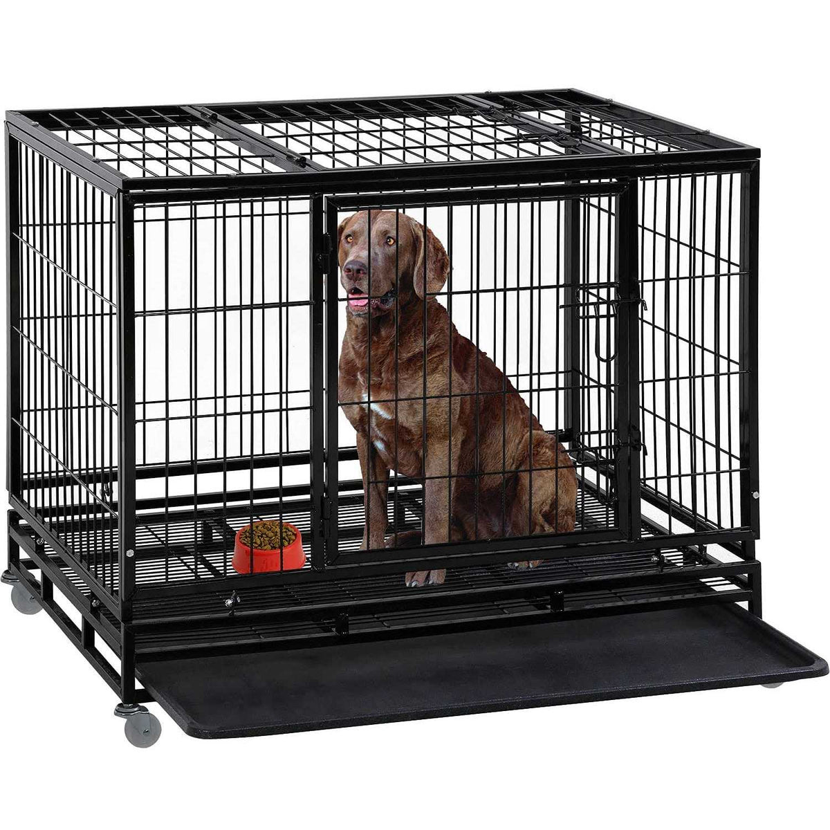 Heavy Duty Dog Crate with Plastic Tray U950885