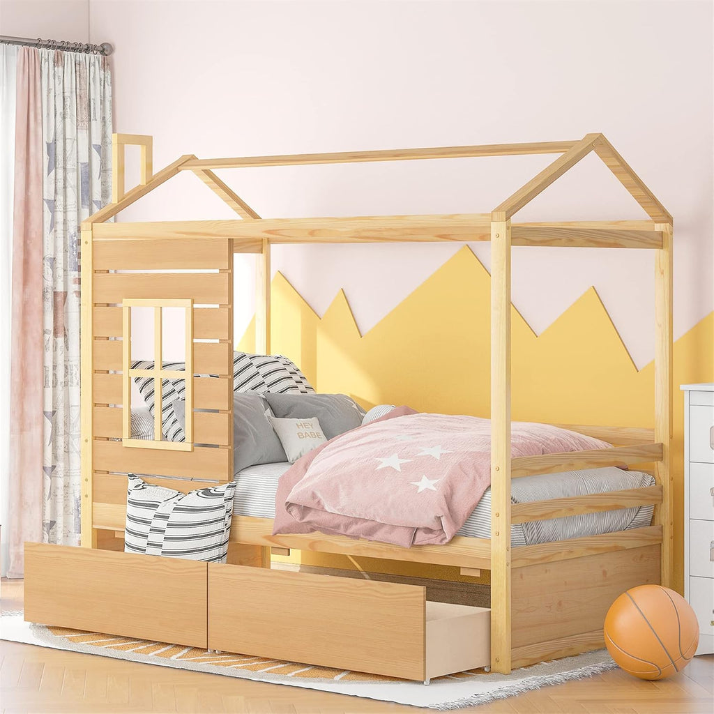 Twin House Bed with Trundle C543302