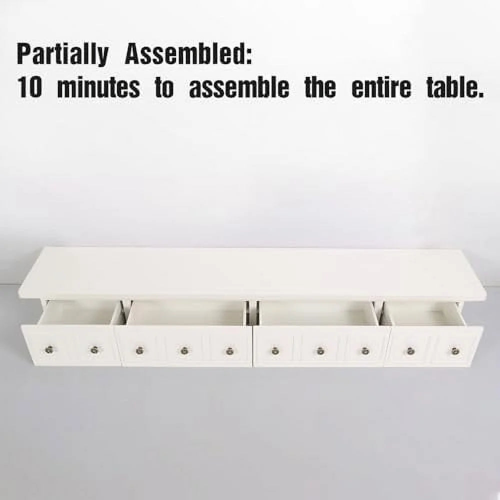 60" Wood Console Table with 4 Drawers E502