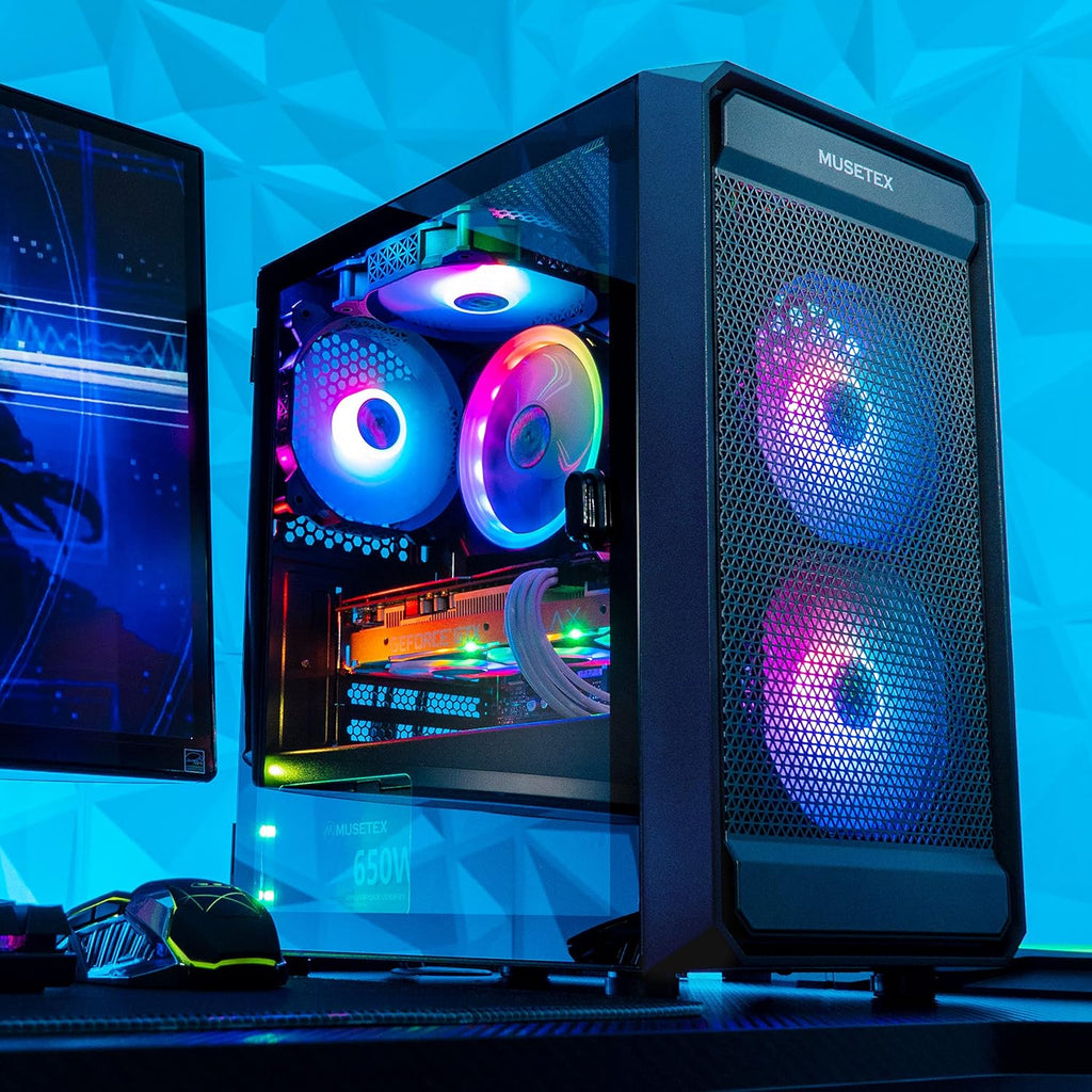 Matx PC Case with 2pcs ARGB Fans Mesh Airflow G207613