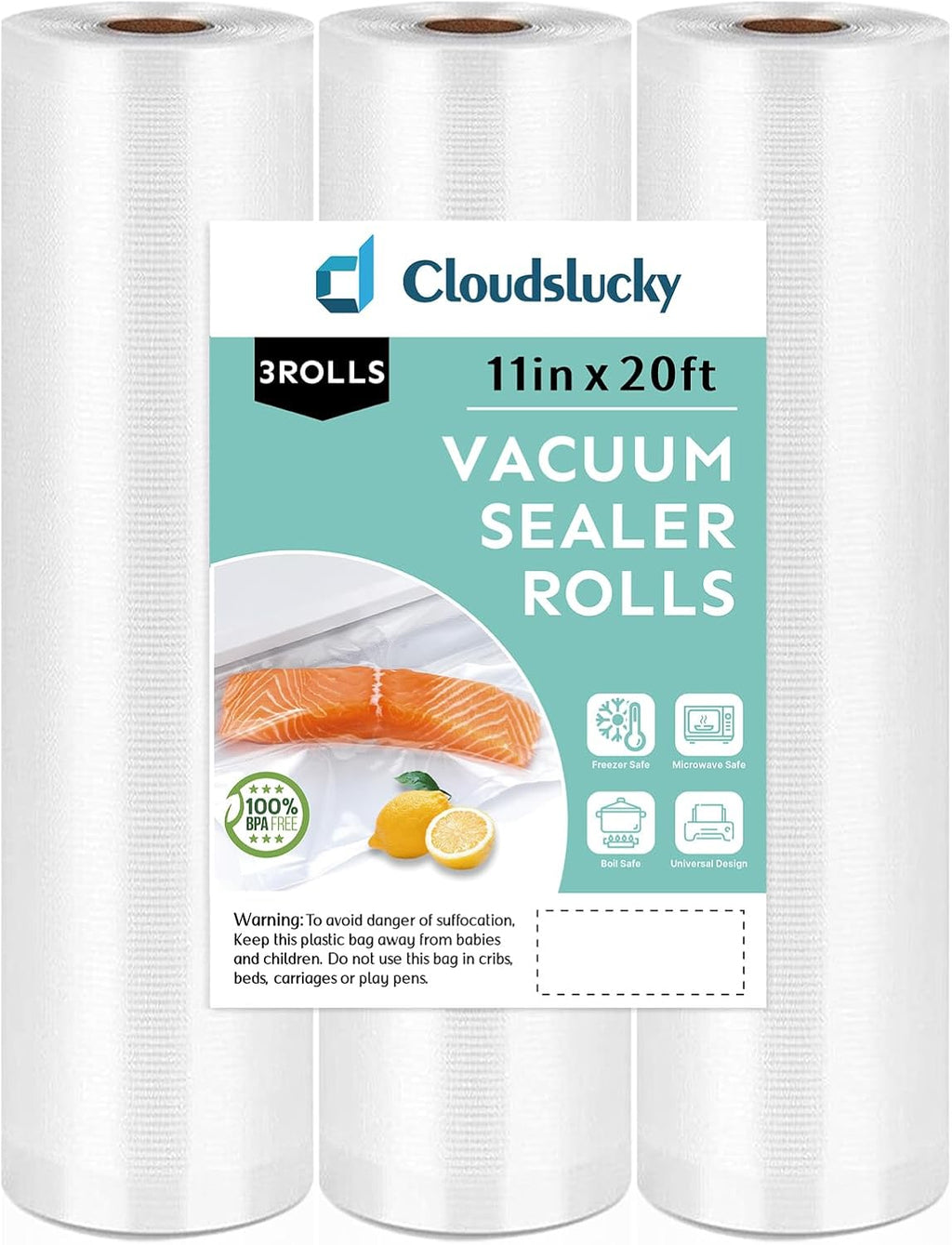 11"X20' 3Pack BPA-Free Vacuum Seal Rolls V636399