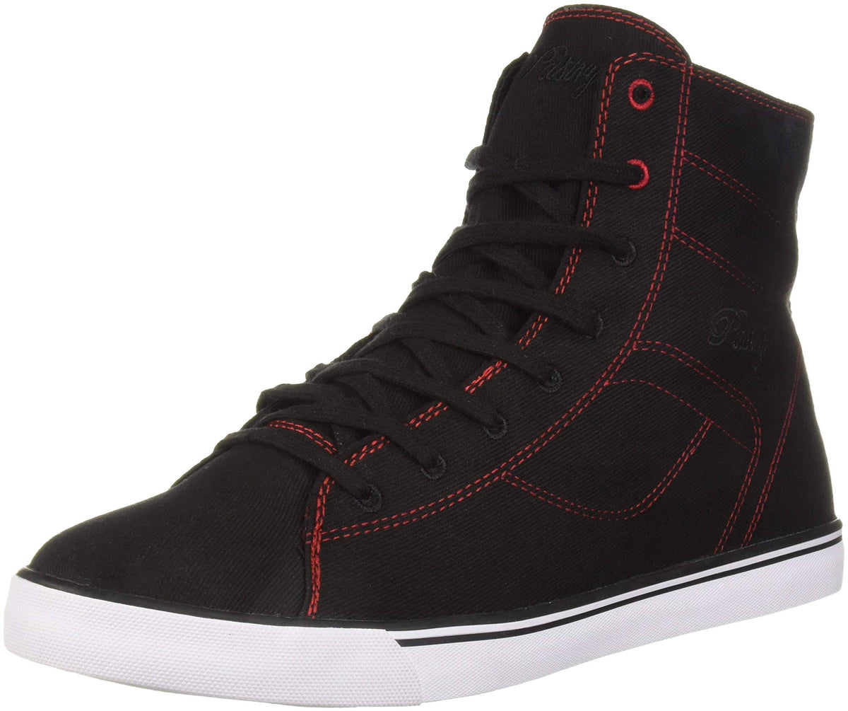 Black Red Canvas High Tops U875
