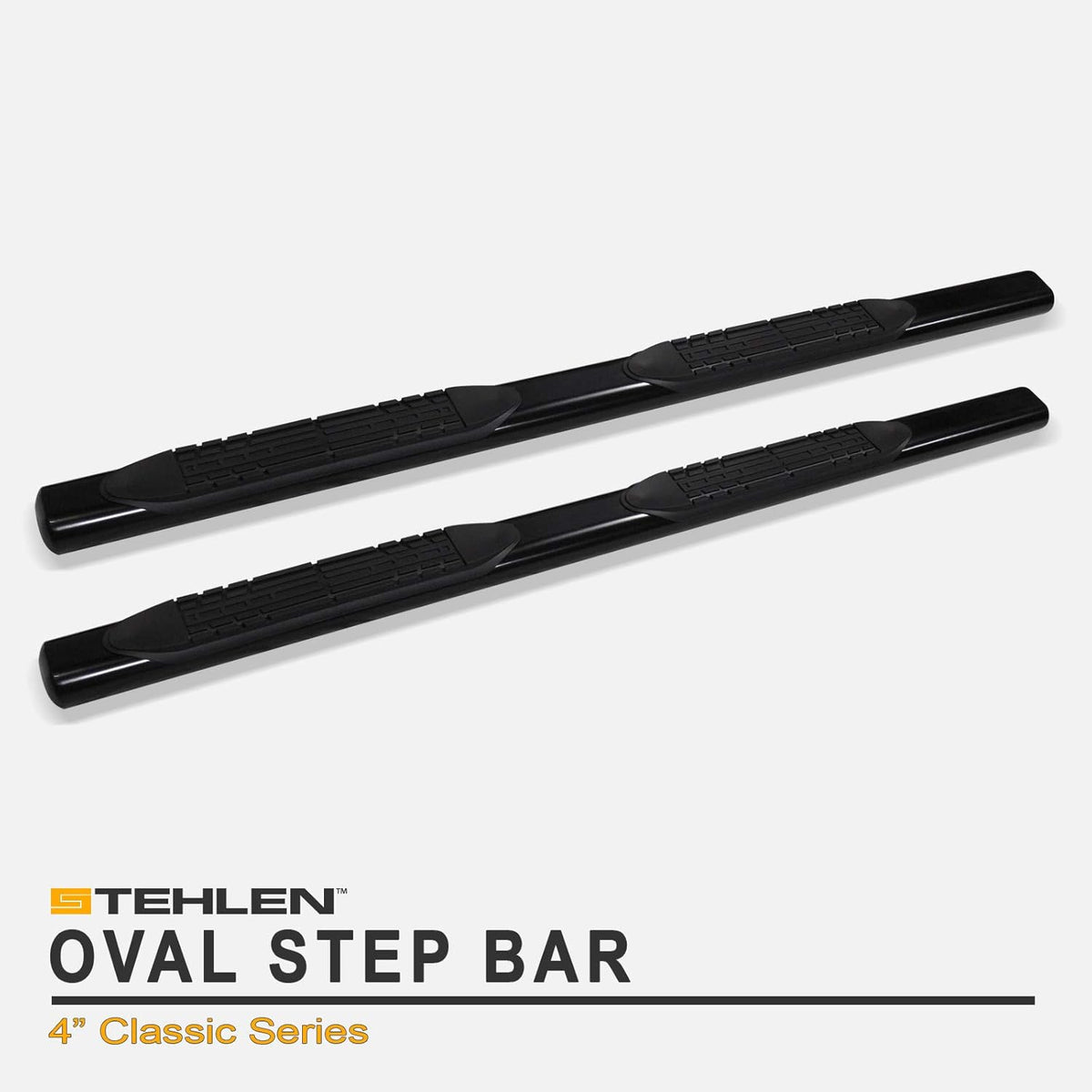 4 Oval Side Step Nerf Bars Black E113402