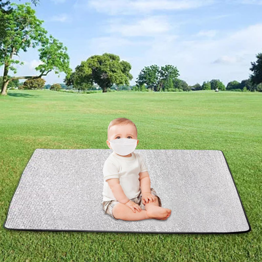 Camping Mat Aluminum Foil Sleeping Mattress Pad Waterproof Folding Insulation Foam Sleeping Mat 200cmx300cmx0.5cm I67645