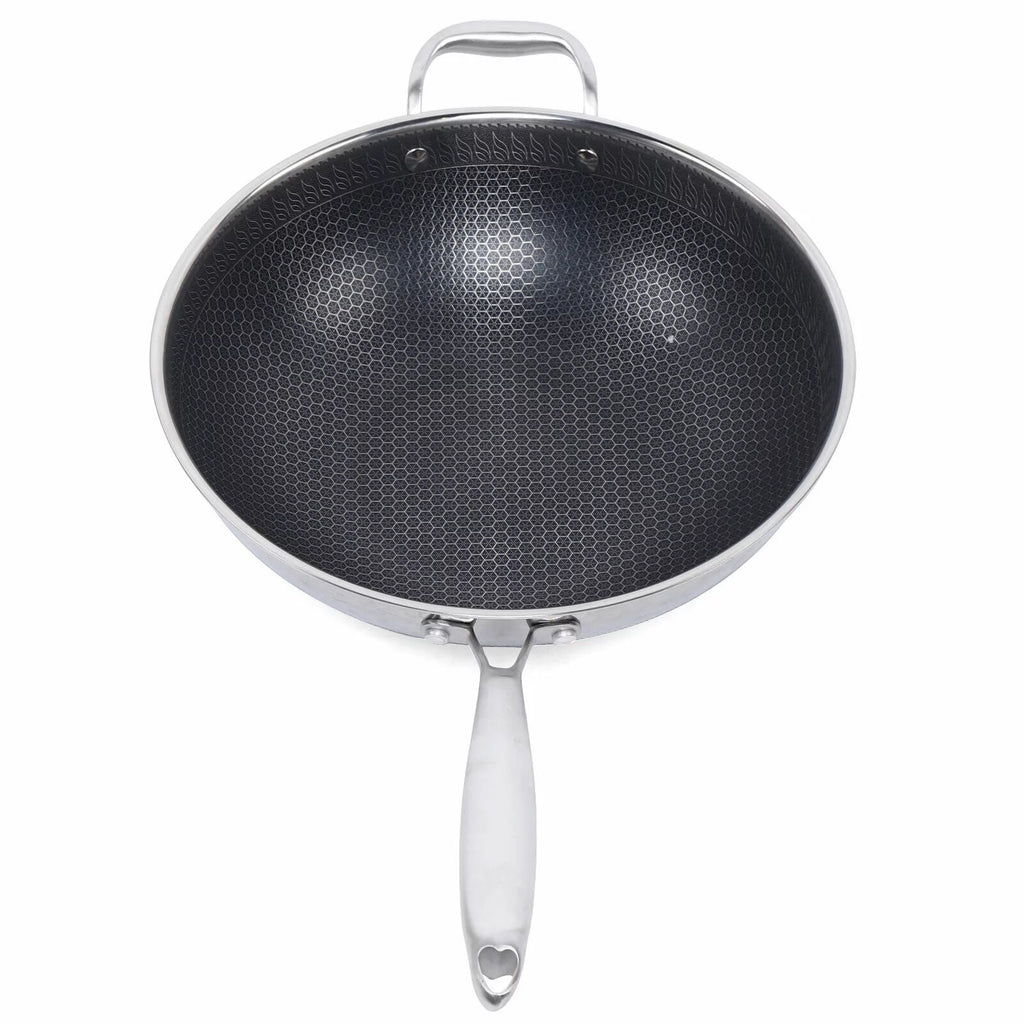 Non Stick Stainless Steel Frying Pan with Glass Lid F631789