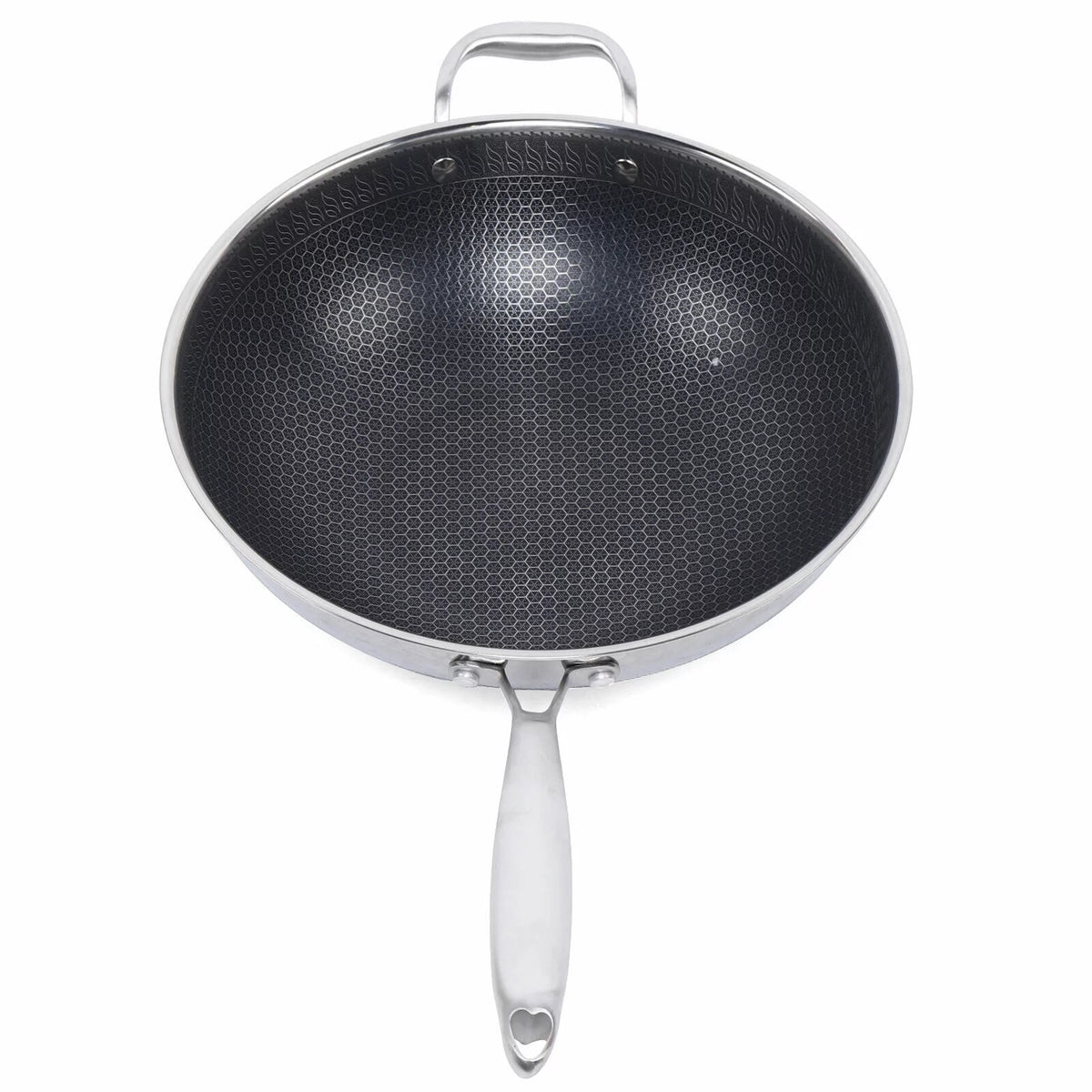 Non Stick Stainless Steel Frying Pan with Glass Lid F631789