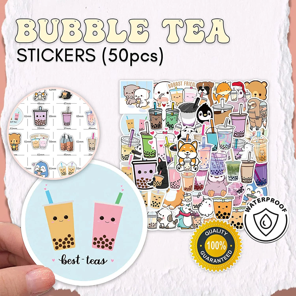 Kawaii Stationery Set with Pop Up Pencil Case, Eraser, 8 Pens, 50 Pcs Stickers Y8328