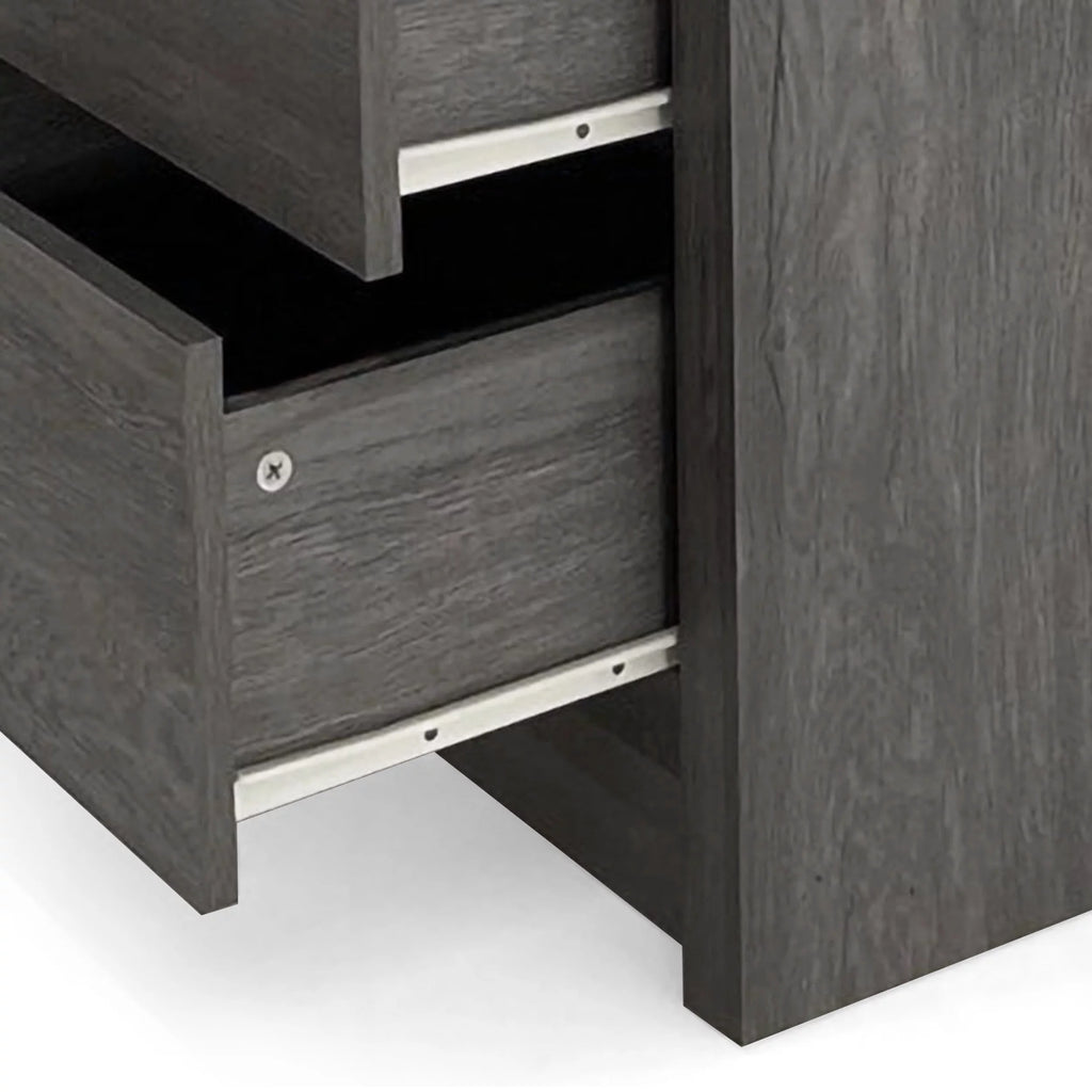 Gray Maple 3 Piece Double Dresser and Nightstand Set F798