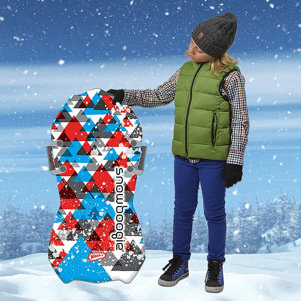 Snow Slider Sled 38" Single Rider PE Foam Core XPE Top Layer Easy Grip Handles Slick Bottom G989