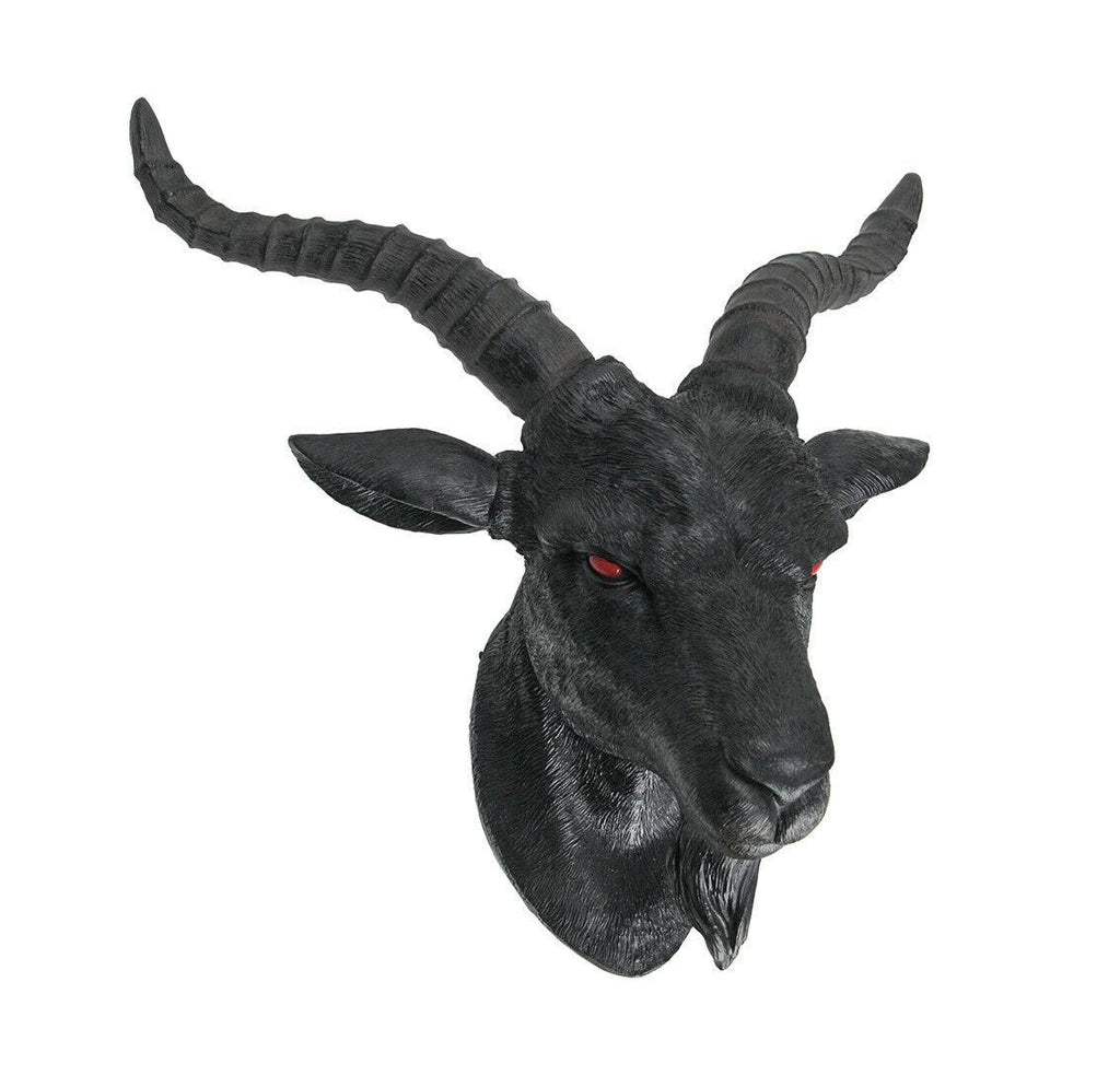 Black Baphomet Goat Head Wall Hanging Decor Q10295