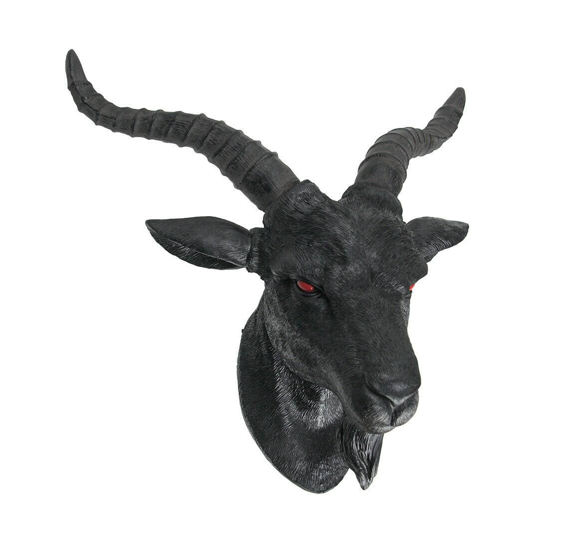 Black Baphomet Goat Head Wall Hanging Decor Q10295