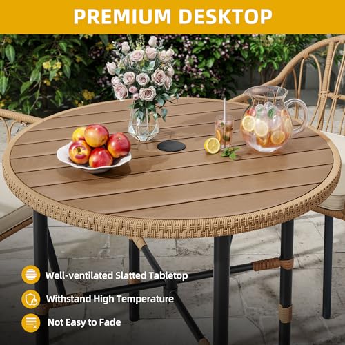 4 Pieces Grey Wicker Patio Furniture Set with Cushions B471