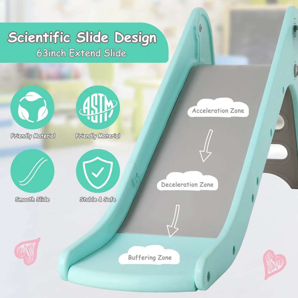Plastic Kids Slide with Basketball Hoop J1656