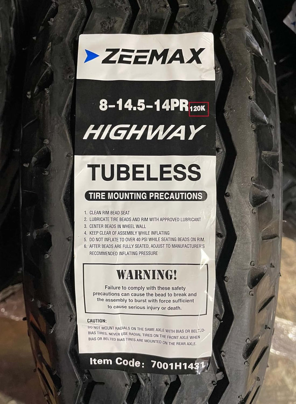 Heavy Duty Highway Trailer Tire 14 Ply T1638