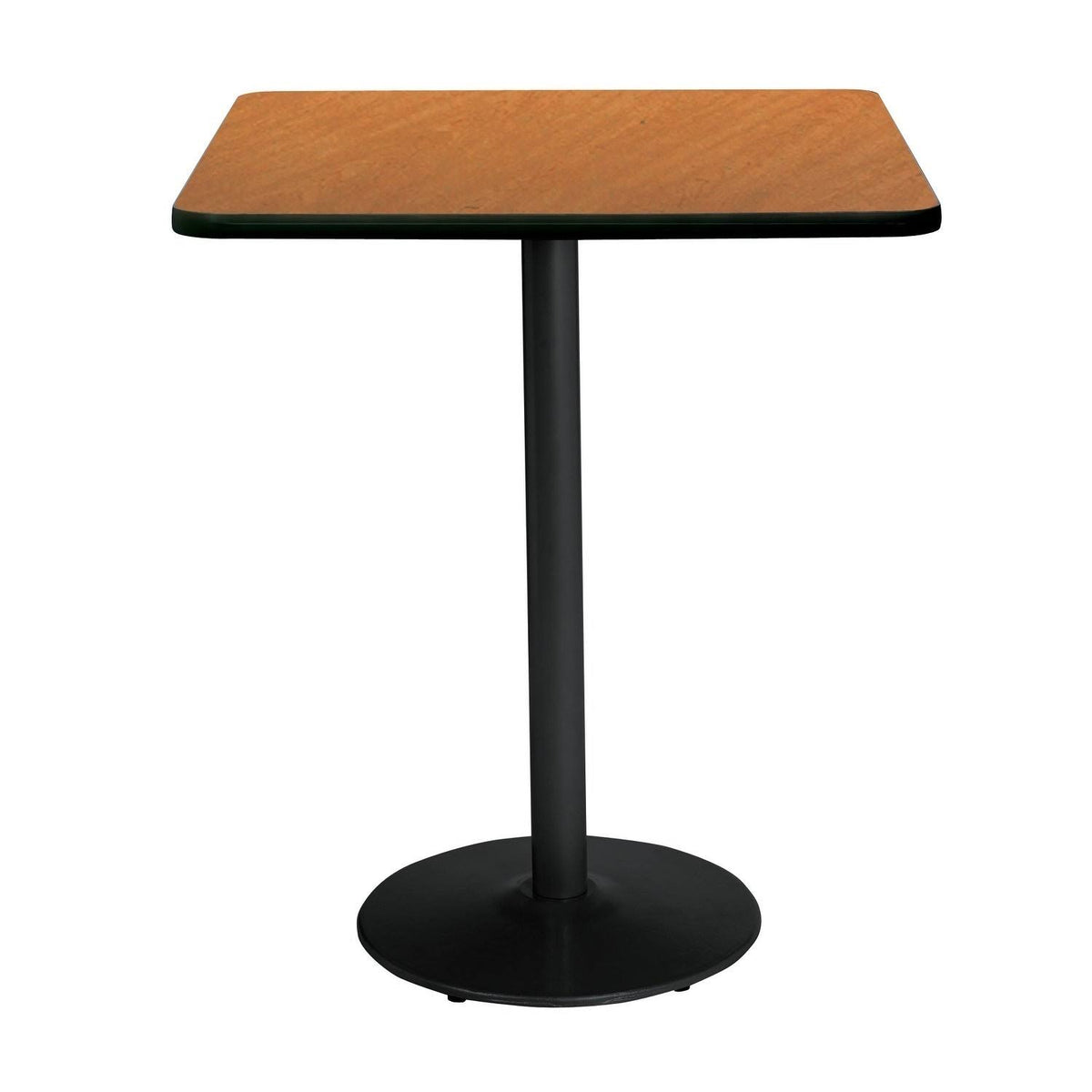 Square Breakroom Table with Oak Round Black Base B36327