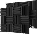 24 Pack Acoustic Foam Panels Black & Blue K6873