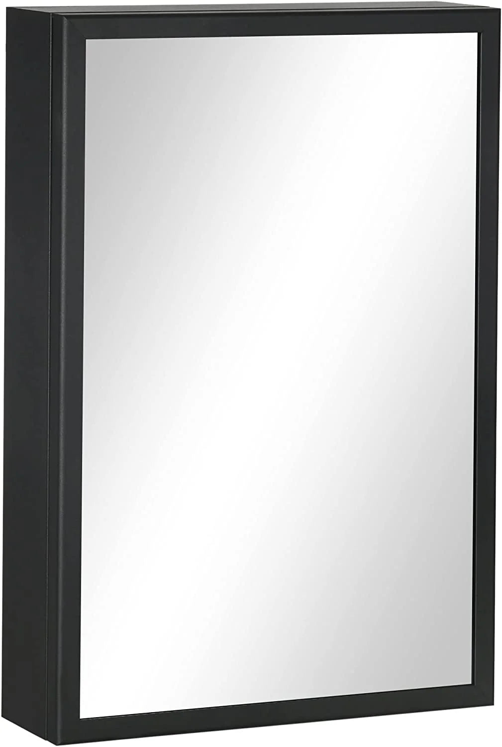 Black Stainless Steel Wall-Mounted Medicine Cabinet with Mirror X53683