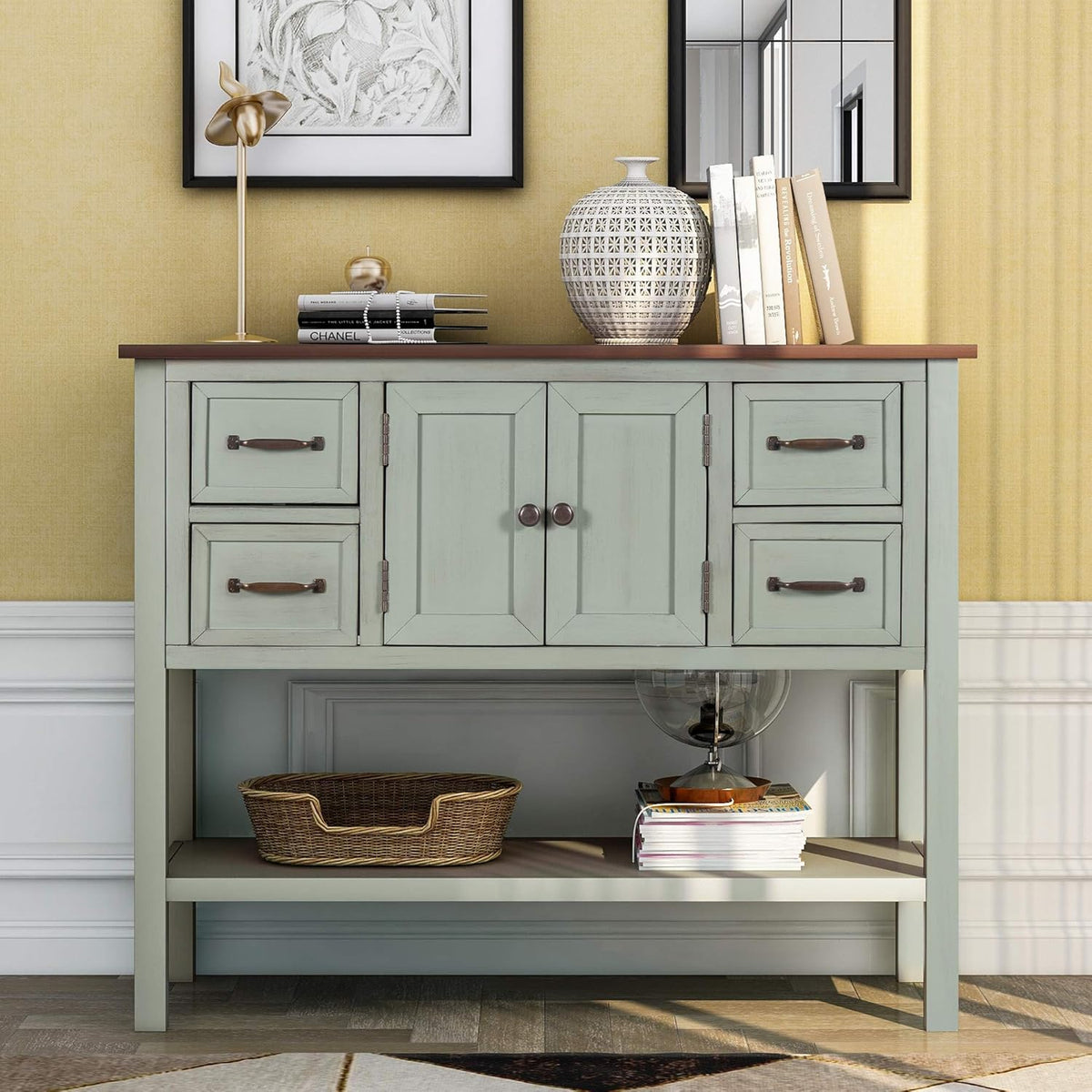 Light Green MDF Sideboard Console Table Z41308