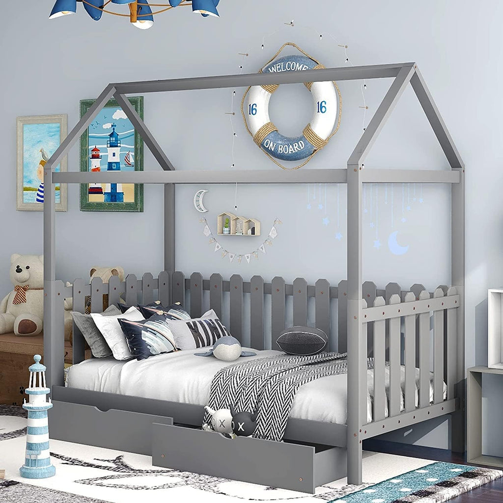 Twin House Bed with Trundle C543302