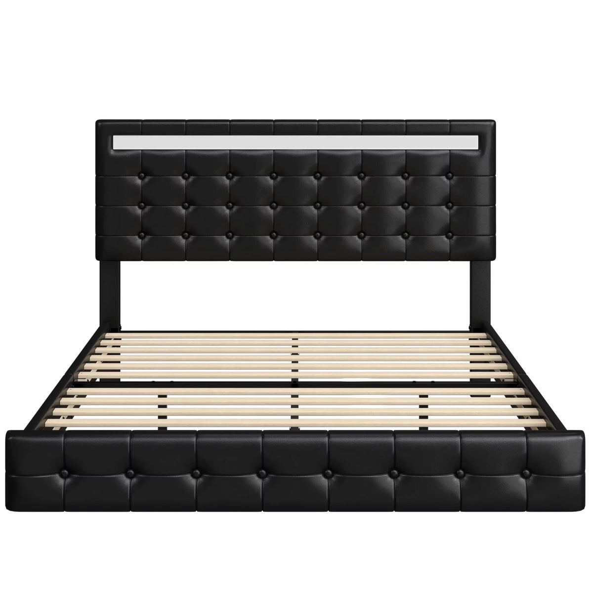 King LED Platform Bed with Under Bed Storage V73047