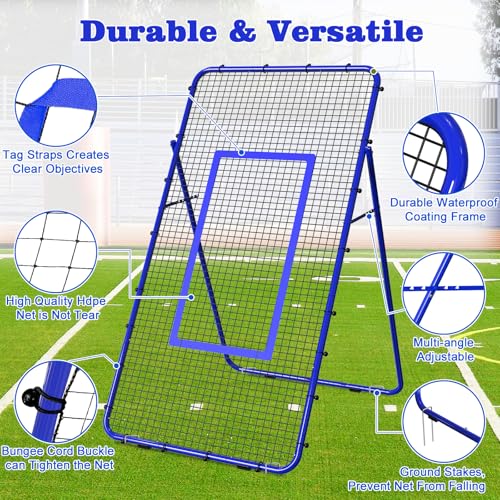 Adjustable 7x4 FT Volleyball Rebounder Net Z972