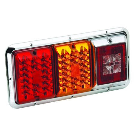 Taillight Horizontal Mount with Red/Amber LED and Chrome Base Y301