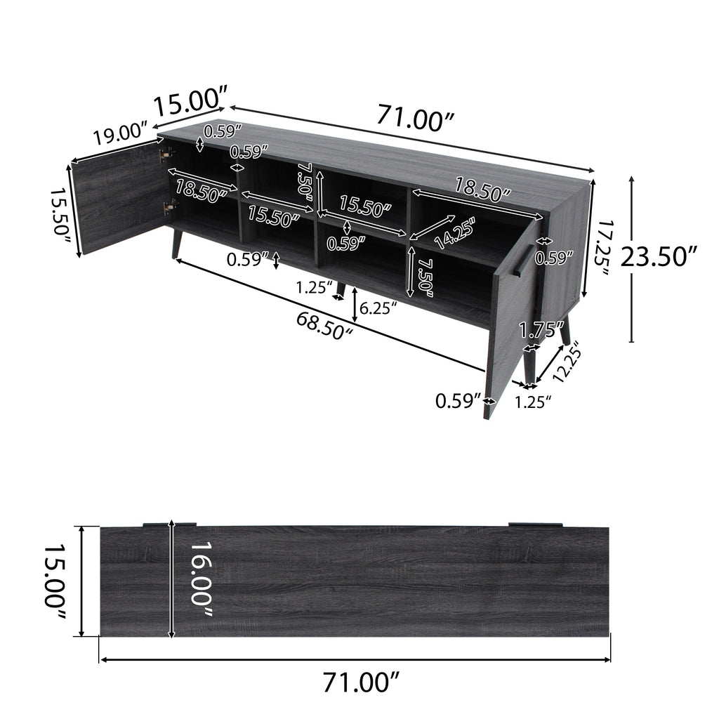 Grey Oak Finish TV Stand P1448