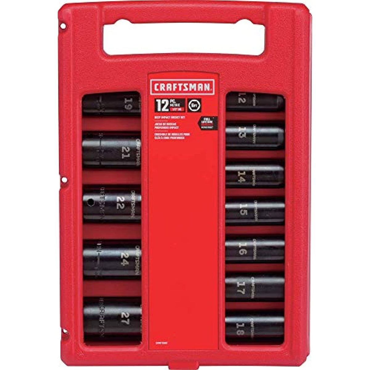 12 Piece 1/2" Metric Deep Impact Socket Set H610