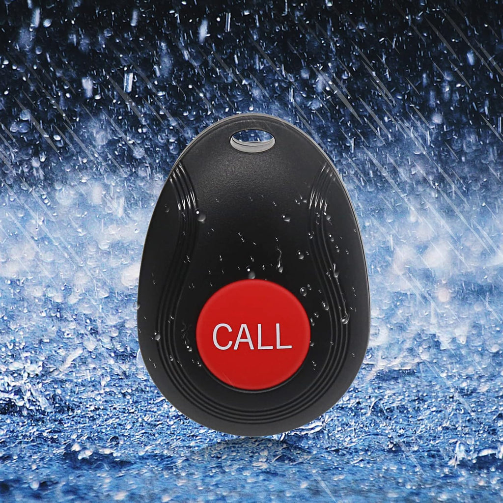 Wireless Caregiver Pager Nurse Call System with 3 Number Display Plug-in Receiver 6 Waterproof Transmitters K756500