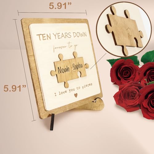 Personalized Wooden Plaque with Engraved Puzzle Pieces Q258151