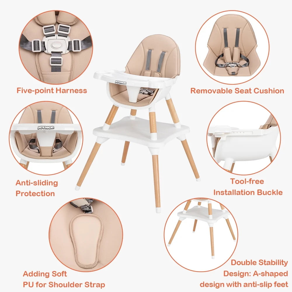 5-in-1 Wood High Chair A83485