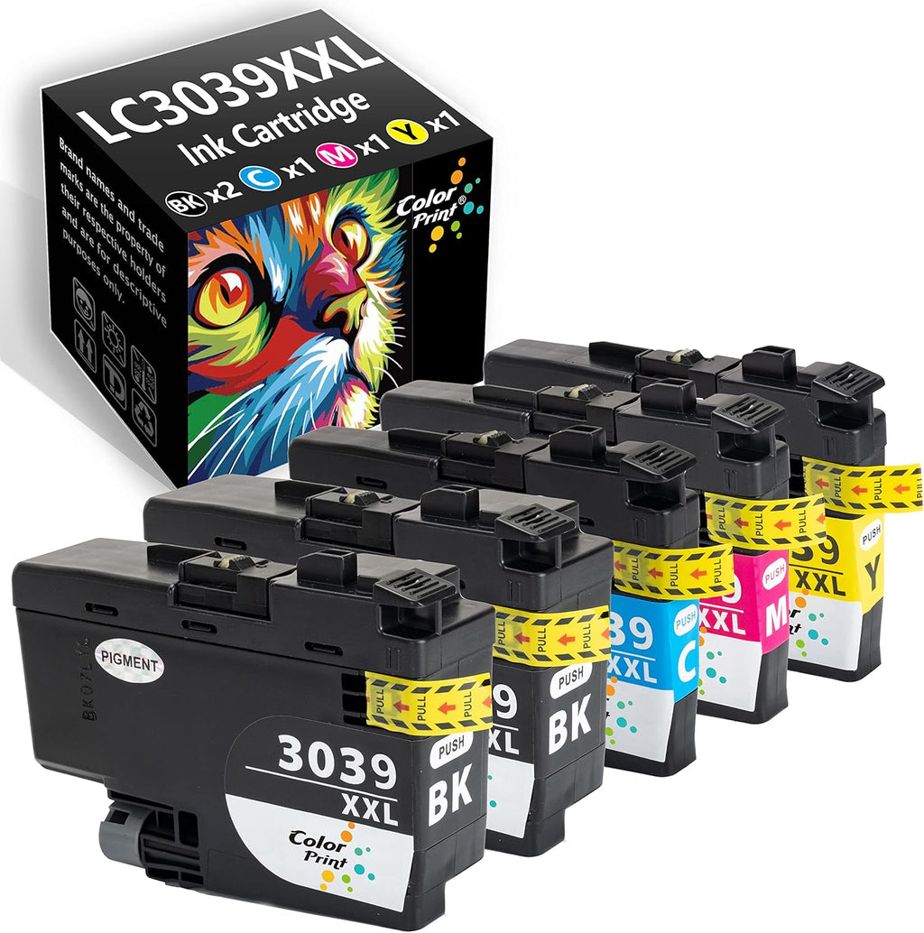 5-Pack Ink Cartridge for Brother Printer (2 BK, 1C, 1M, 1Y) V512