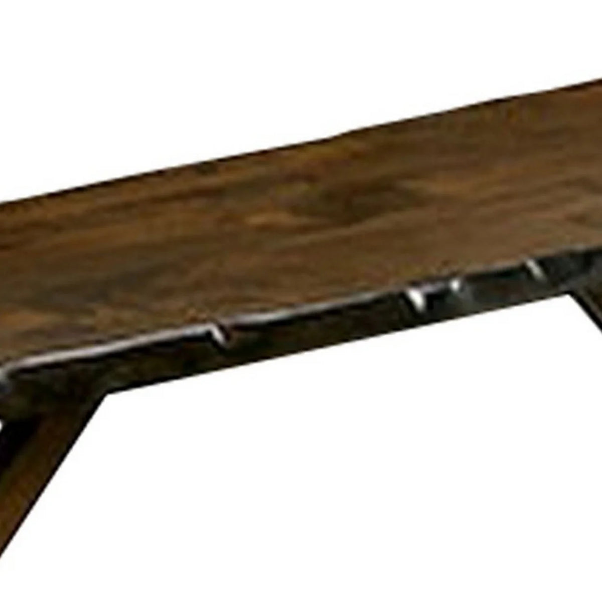 54 Inch Walnut Brown Wood Dining Bench U57581