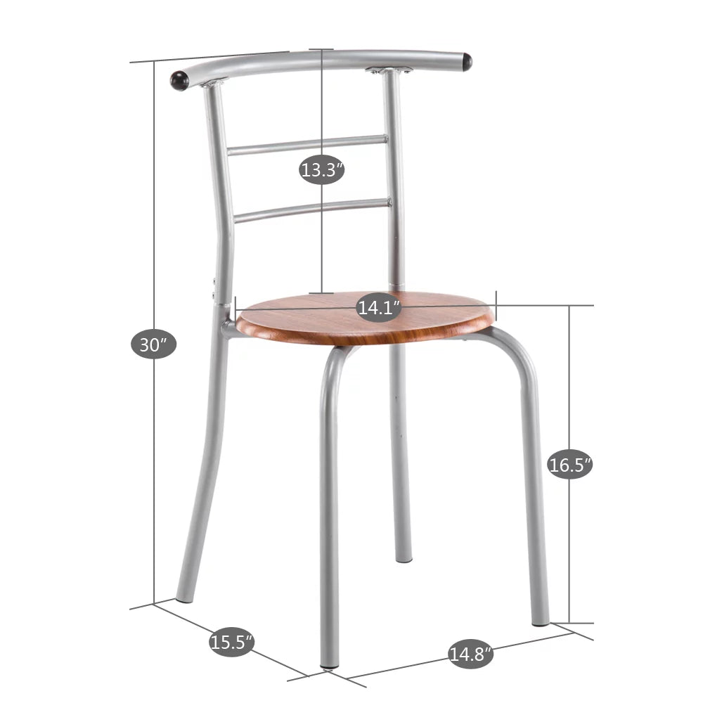 3 Piece Round Dining Table Set with Storage Shelf F634