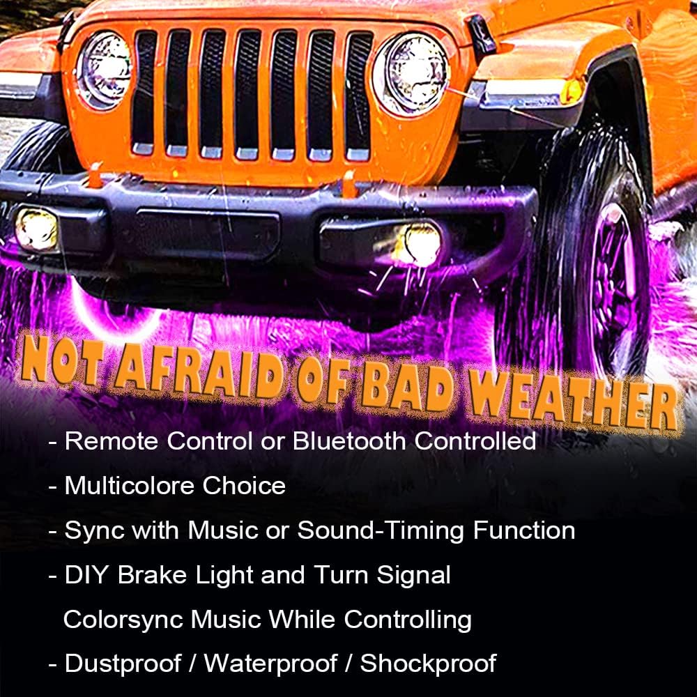17IN RGB LED Wheel Ring Light Kit 4PCS Single Row Waterproof K664003