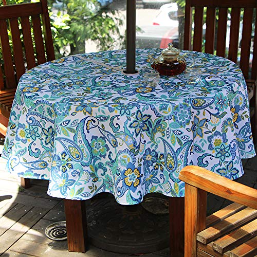 Yellow Flower Waterproof Fitted Tablecloth with Umbrella Hole G577790