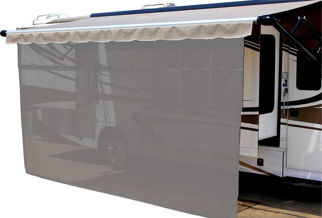 Solar Mesh Sunscreen for 12V Electric RV Awning, 15' x 8', Black Z354020