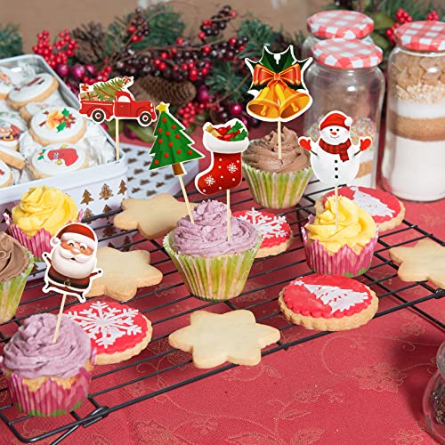 100 Pcs Christmas Cupcake Toppers E620